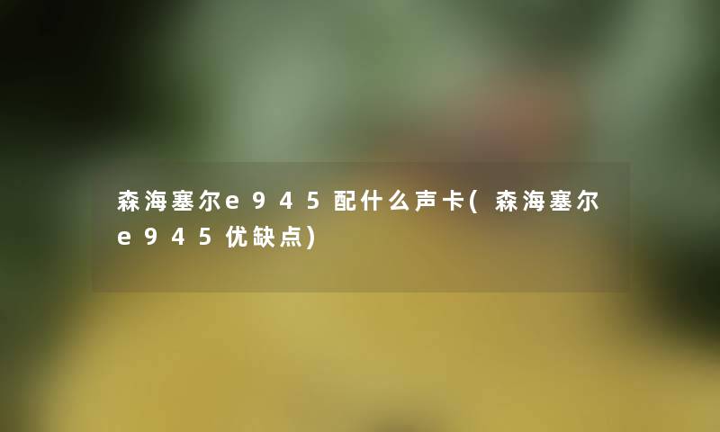 森海塞尔e945配什么声卡(森海塞尔e945优缺点)