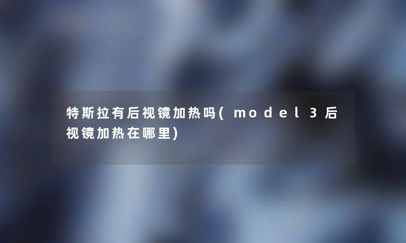 特斯拉有后视镜加热吗(model3后视镜加热在哪里)