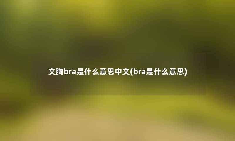 文胸bra是什么意思中文(bra是什么意思)