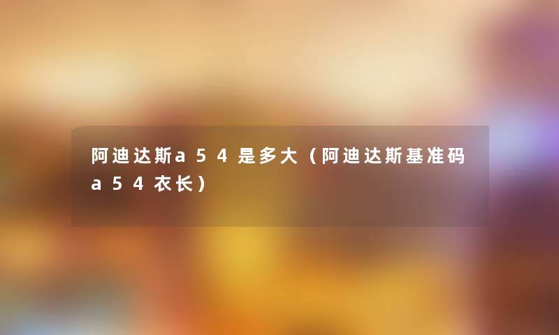 阿迪达斯a54是多大（阿迪达斯基准码a54衣长）