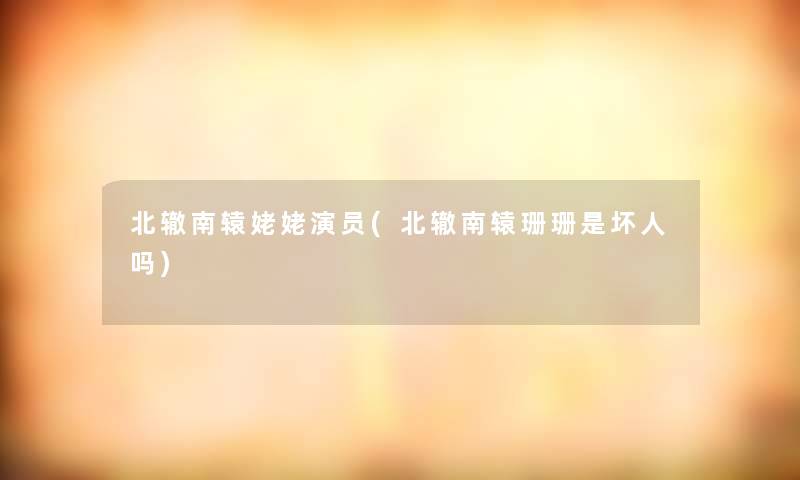 北辙南辕姥姥演员(北辙南辕珊珊是坏人吗)