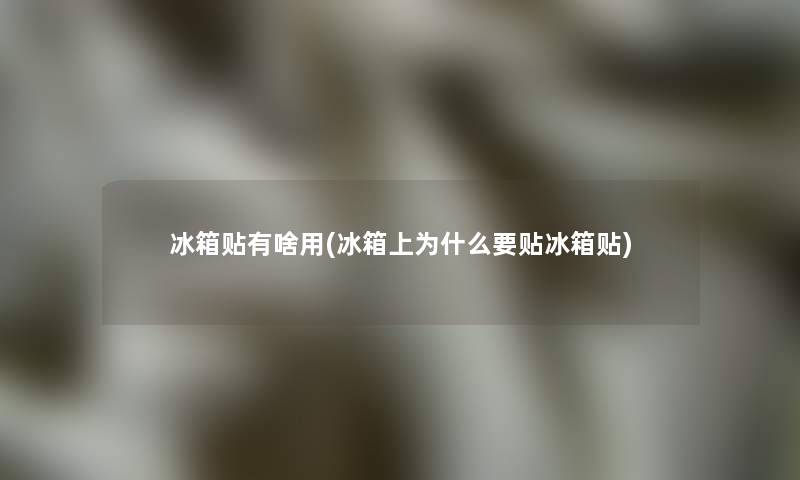 冰箱贴有啥用(冰箱上为什么要贴冰箱贴)