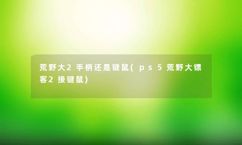 荒野大2手柄还是键鼠(ps5荒野大镖客2接键鼠)