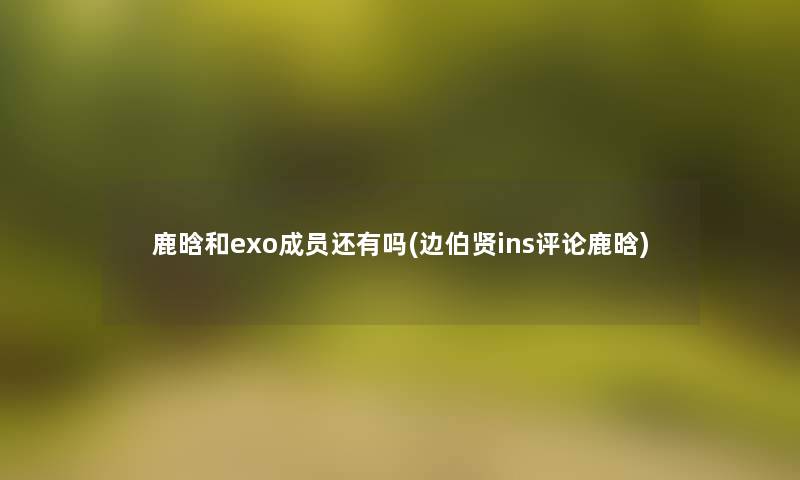 鹿晗和exo成员还有吗(边伯贤ins评论鹿晗)